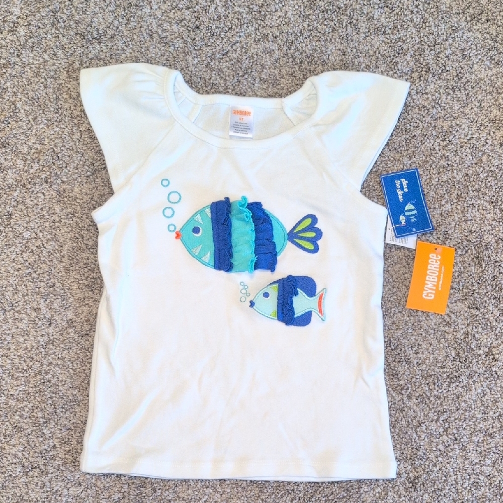 Gymboree 3d Fish Ruffle Tank 5t Or 6